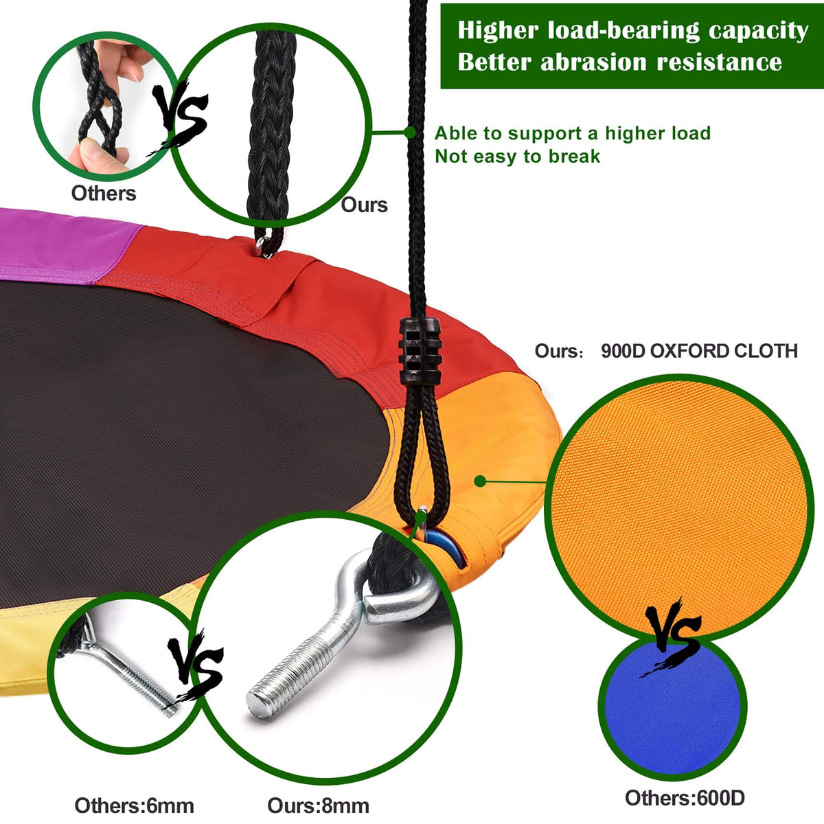 PACEARTH two straps and carabiners enable secure tree mounting