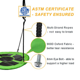 PACEARTH upgraded braided rope system ensures secure swinging with high load capacity.