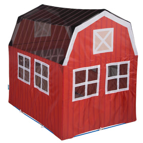 No-See-Um mesh on the Barnyard Playhouse keeps insects out while maintaining visibility.