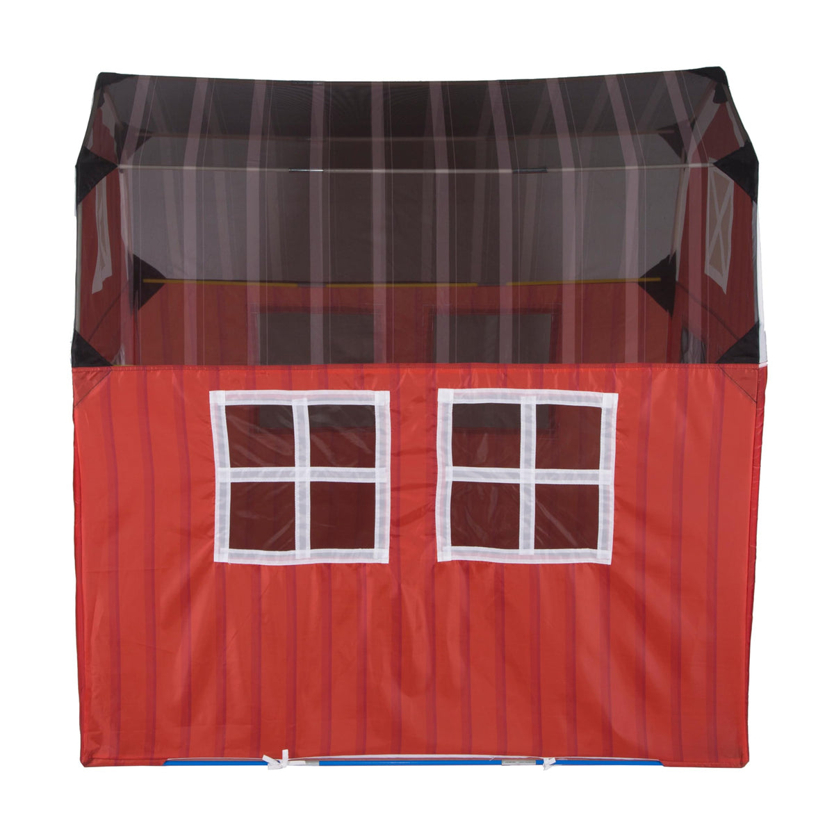 Barnyard Playhouse tent tunnel port for crawling through or adding an attachment.
