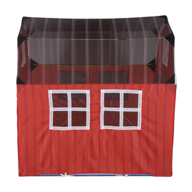 Barnyard Playhouse tent tunnel port for crawling through or adding an attachment.