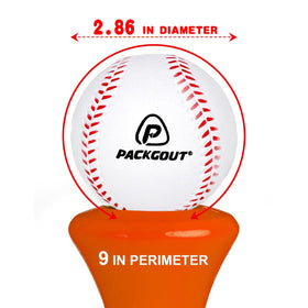 Young player practicing indoor hitting with PACKGOUT soft foam baseballs.