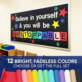 Paclord Black Construction Paper Roll supports classroom decor and DIY crafts.