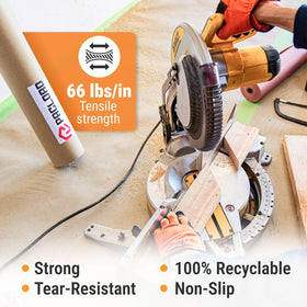 Paclord long 166 ft roll covers large renovation areas efficiently and quickly.