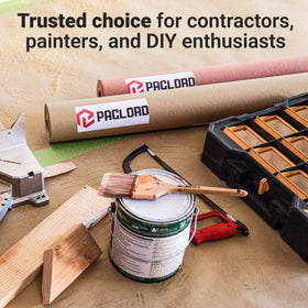 Paclord paint drip protection paper guards surfaces from spills during painting.