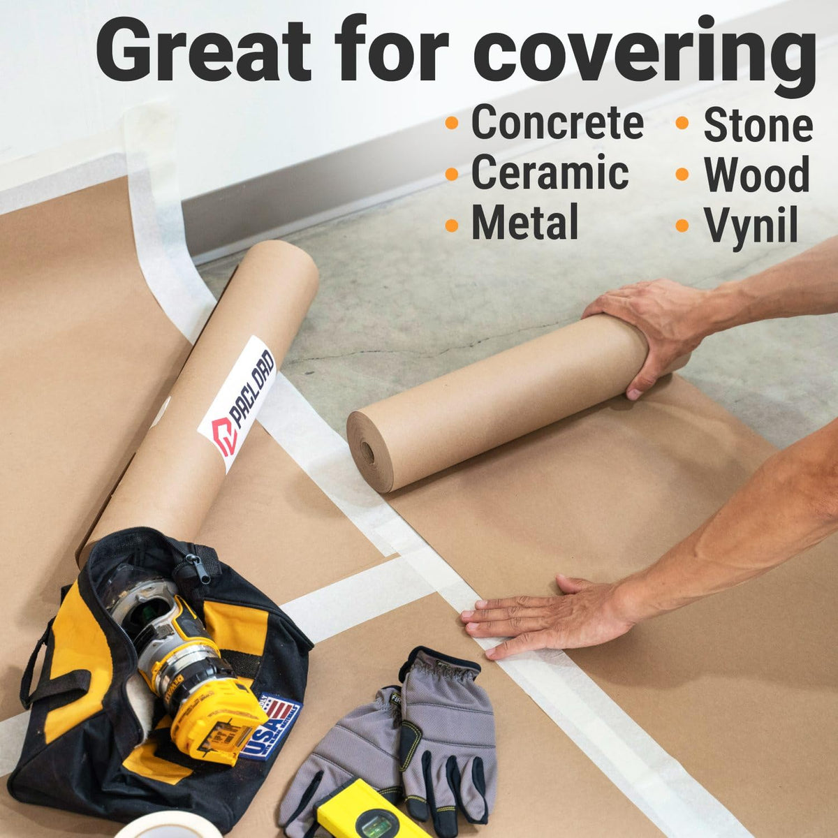Paclord tear-resistant non-slip rosin paper stays in place during foot traffic.