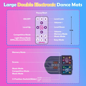 Pafolo Dance Mats double dance pad supports two kids simultaneously.
