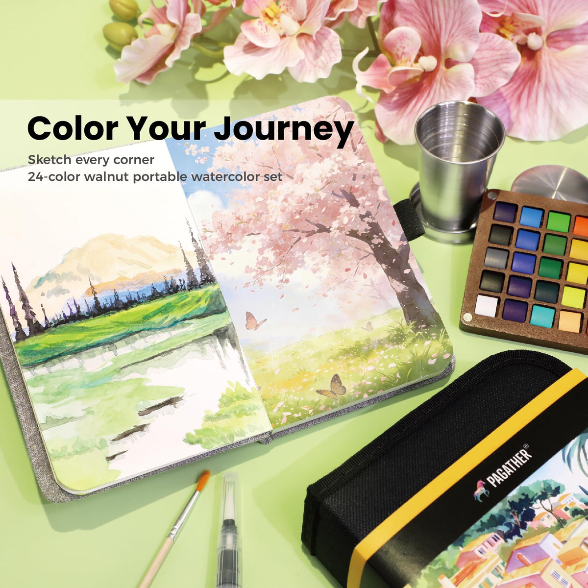 Pagather smooth-blend watercolors deliver clean washes and gradients