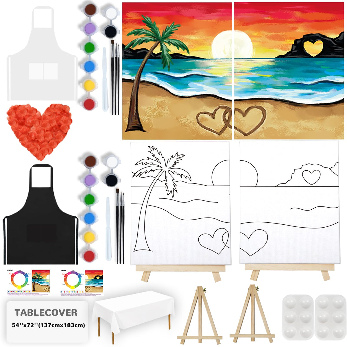 PAILIM couples painting kit packaging and contents for an easy at-home date night.