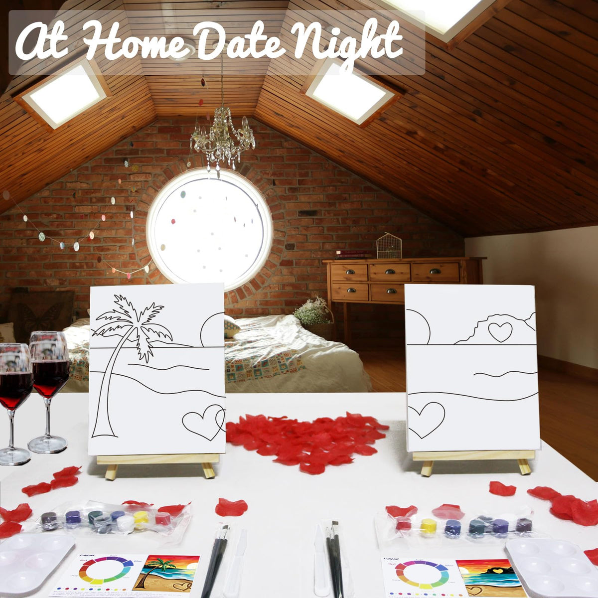 PAILIM simulated rose petals create romantic ambiance for shared creativity.