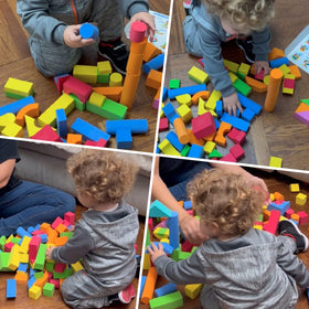 Pairez Toys handheld foam blocks support fine motor skills through stacking