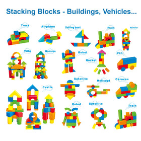 Pairez Toys hands stacking foam blocks to refine fine motor skills