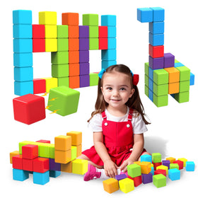 Pairez Toys magnetic building blocks with 1.65-inch cubes for safe toddler play