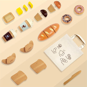 PairPear wooden donuts for sweet pretend treats during kitchen play