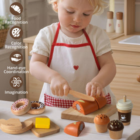 PairPear wooden tray keeps play food organized during pretend meals