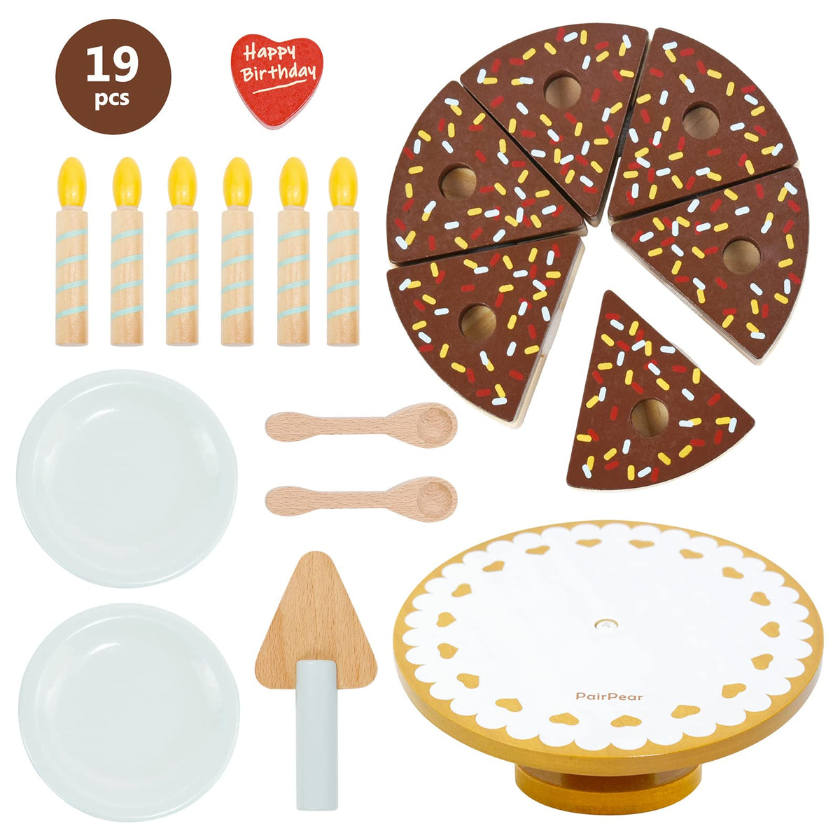 PairPear cake stand on a play surface ready for pretend cake serving.