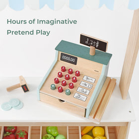 PairPear wooden cash register credit card for role play transactions