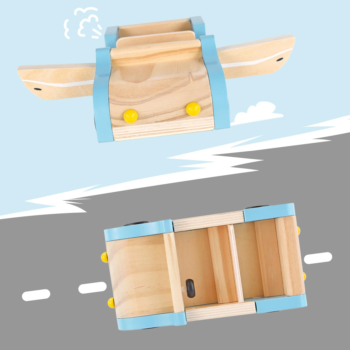 PairPear wooden dollhouse furniture accessory enhances pretend play.