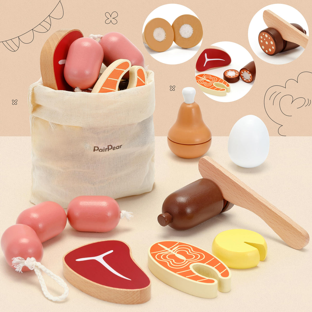 PairPear orange cutting toy helps color recognition during playtime