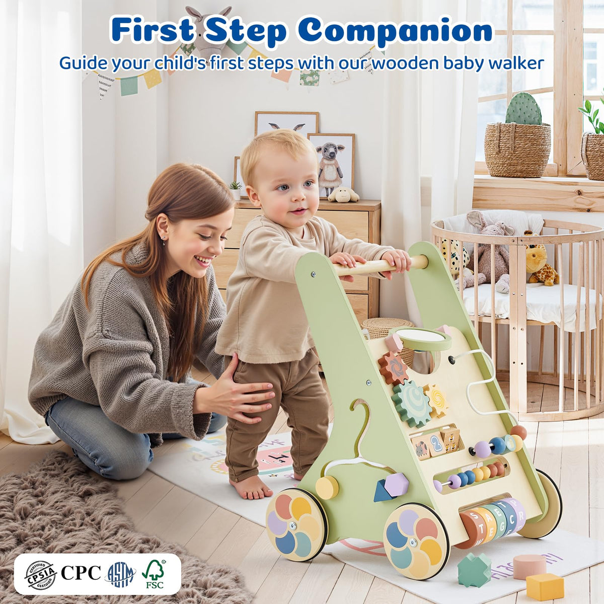Paisure bead maze and shape sorter develop fine motor skills and reasoning.