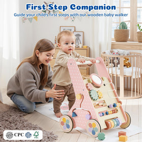 Paisure push walker with anti-slip wheels for quiet, floor-friendly use