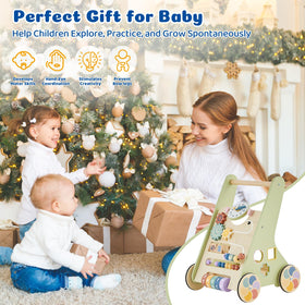 Paisure walker includes storage box for small toys and essentials.