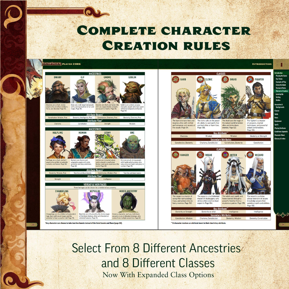 Paizo Pathfinder Core Special Edition interior layout clarifies rules sections for quick reference