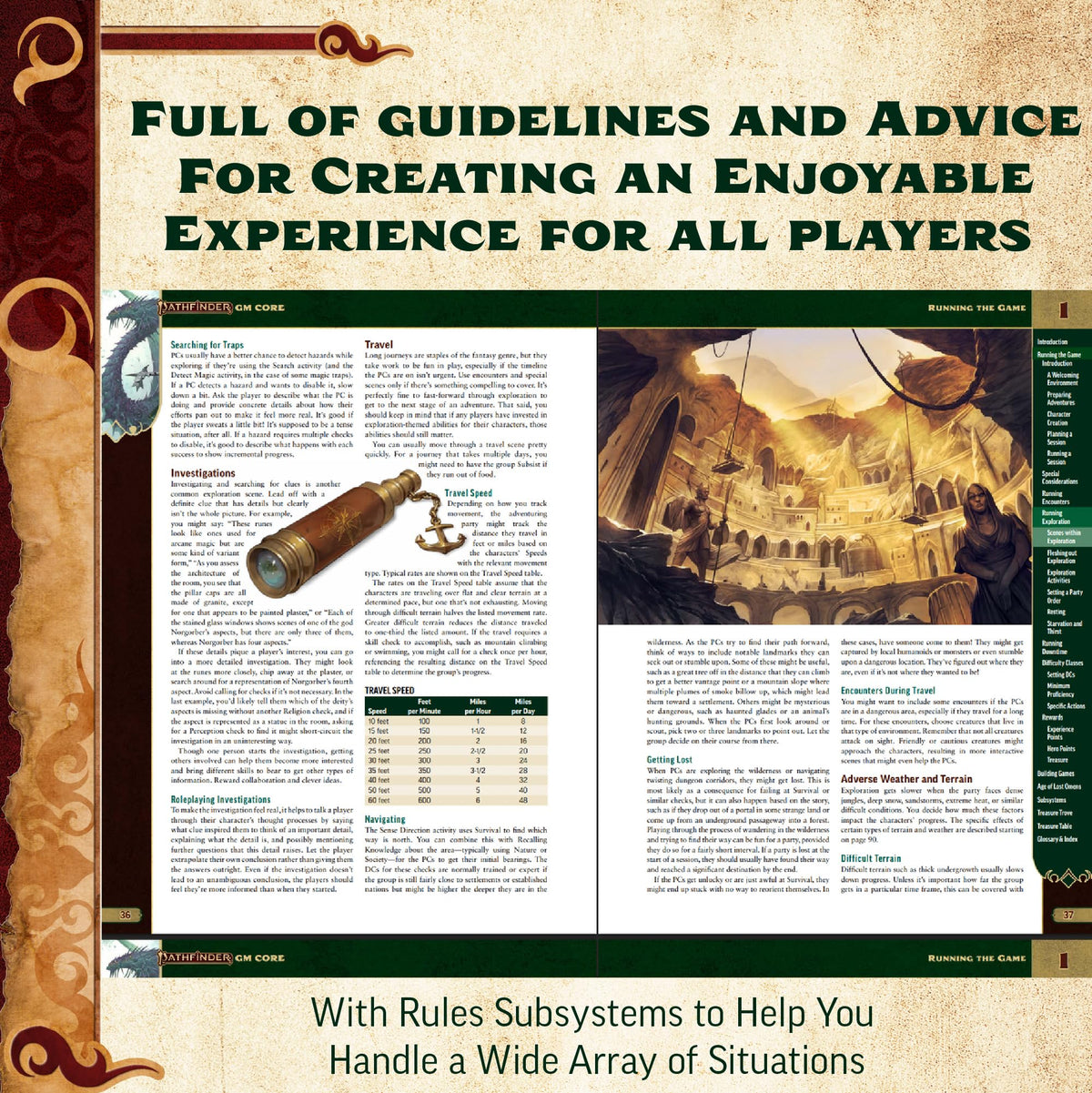 Paizo Pathfinder GM Core advanced-mechanics image shows chases and duels