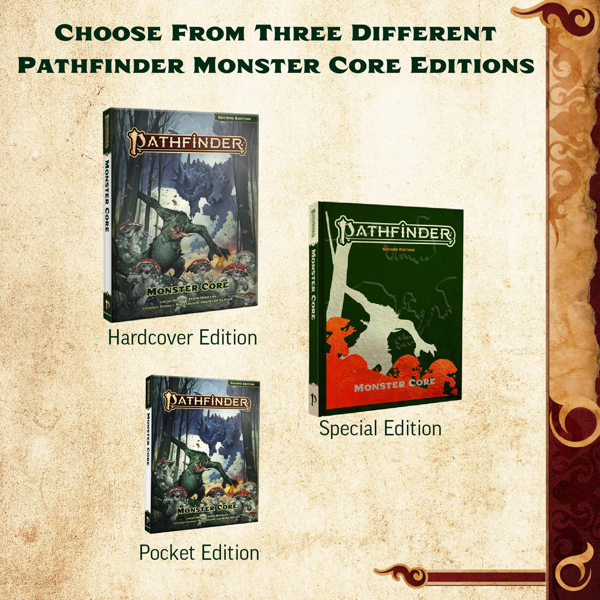 Paizo Pathfinder Monster Core creature catalog enables diverse encounters.