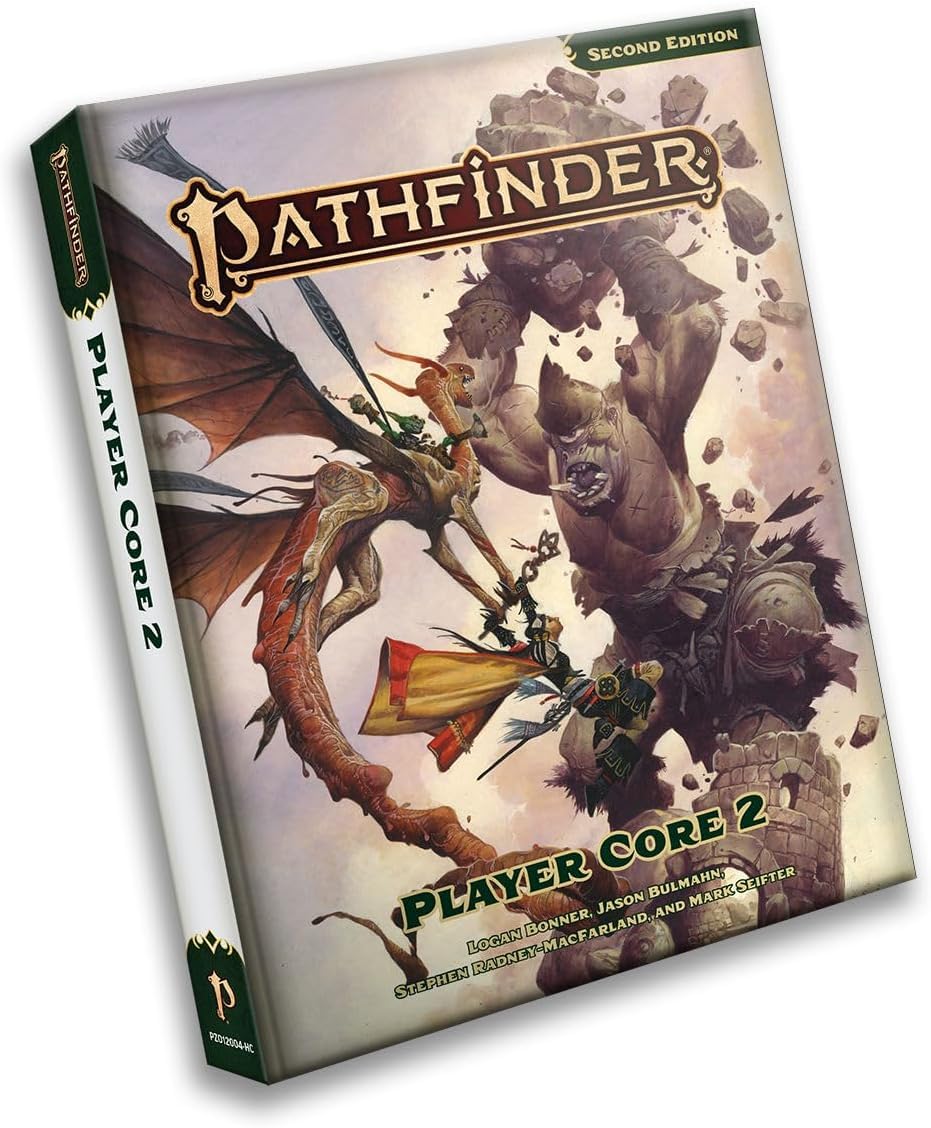 Paizo Pathfinder Player Core 2 hardcover front cover, quick rule reference during sessions.