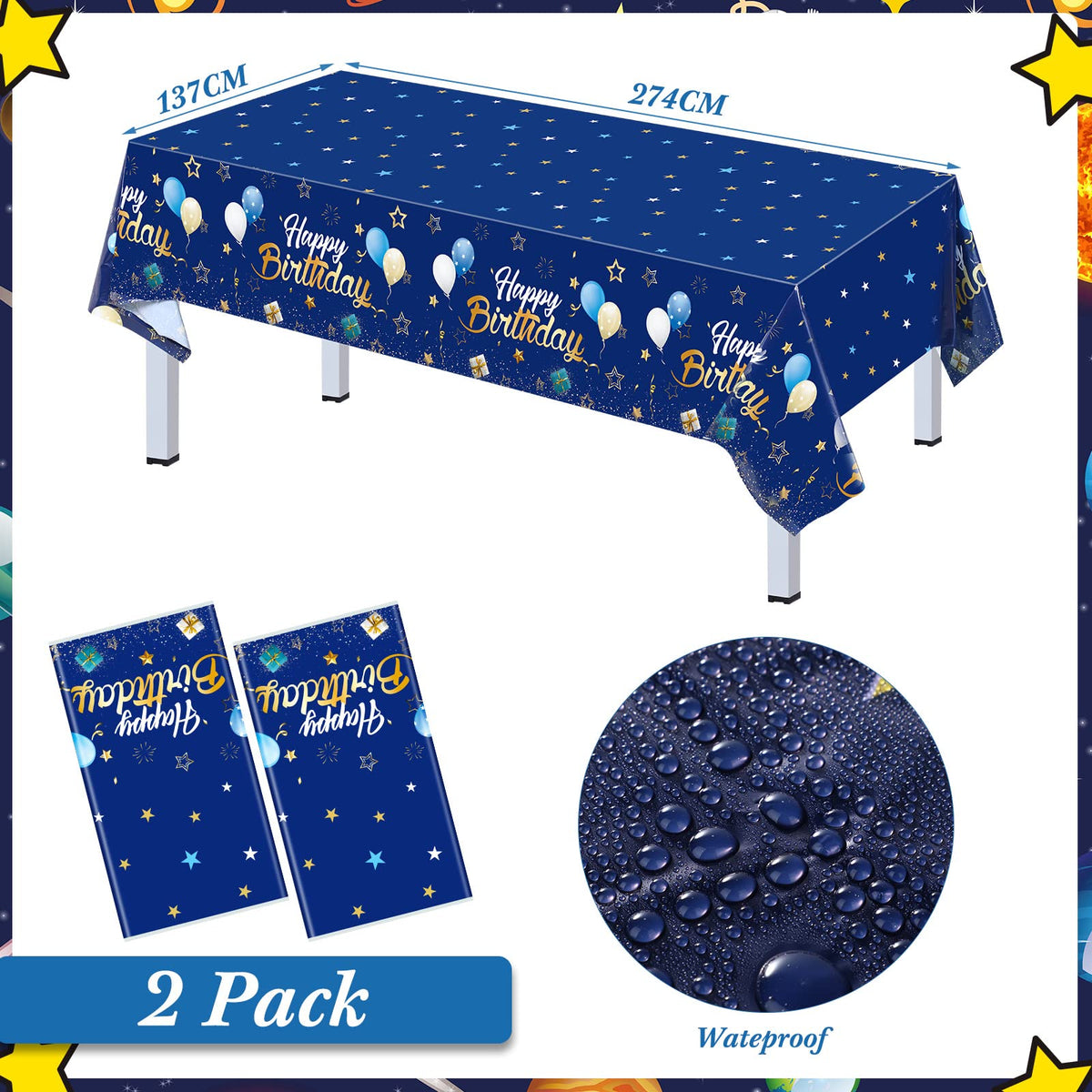 Pajean Blue dessert plates coordinate with the theme and simplify cleanup.