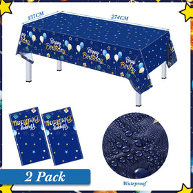 Pajean Blue dessert plates coordinate with the theme and simplify cleanup.