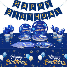 Pajean Blue Happy Birthday banner enhances festive ambiance for celebrations.