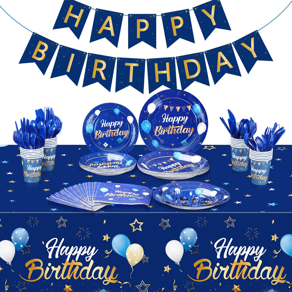 Pajean Blue Happy Birthday banner enhances festive ambiance for celebrations.