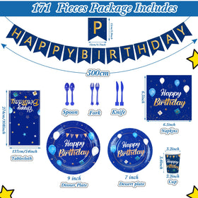Pajean Blue tablecloth tear-resistant for clean, quick party setup.