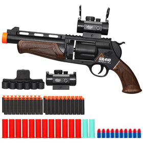 Pakimio large revolver toy gun with scope for precise outdoor target practice