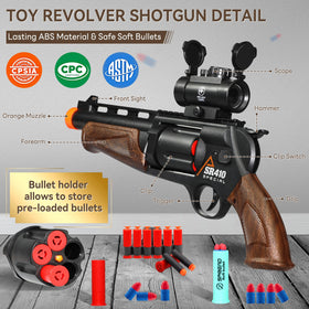 Pakimio shells and soft bullets provide safe, reusable play ammo