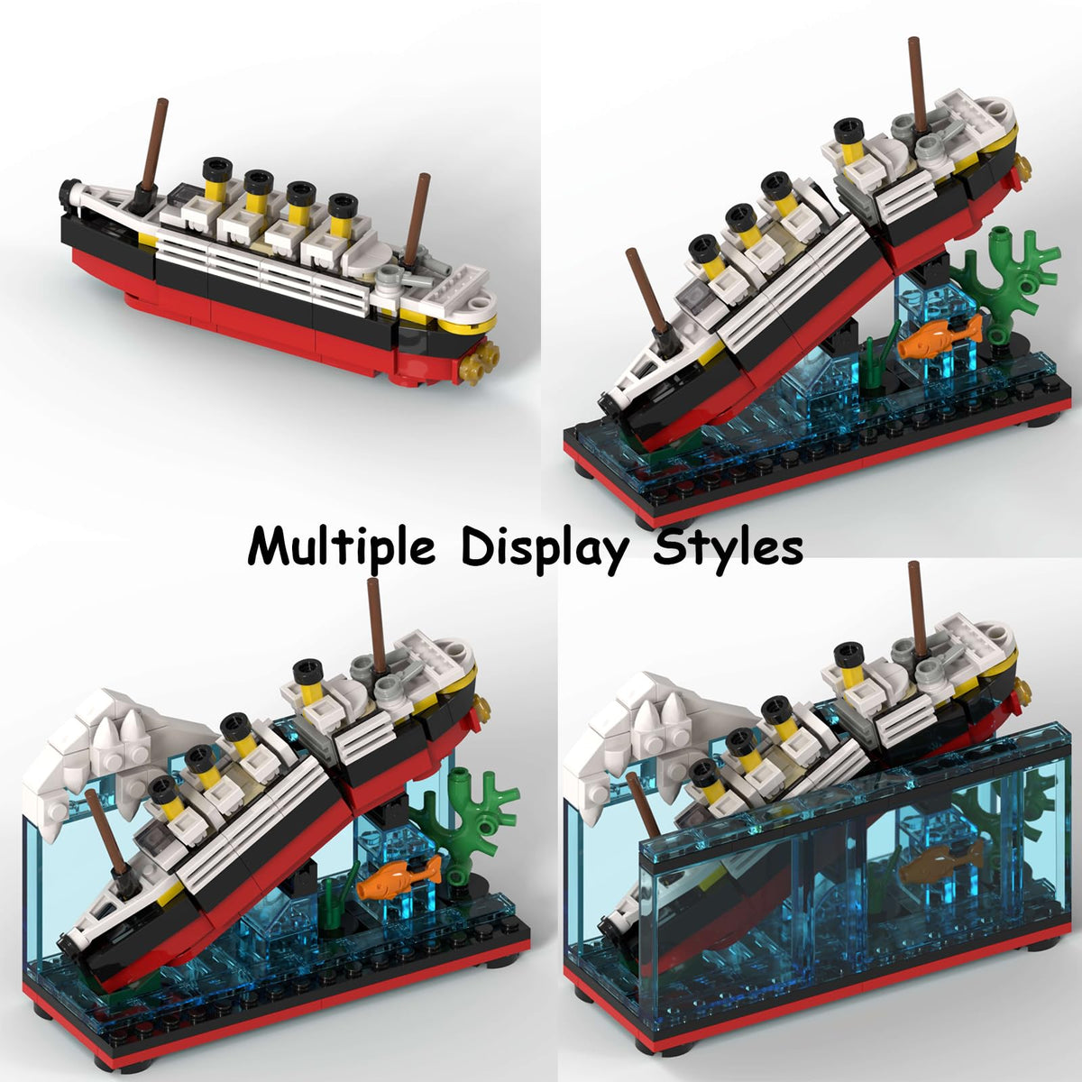 Pakmotii Display desk collection ships on a shelf