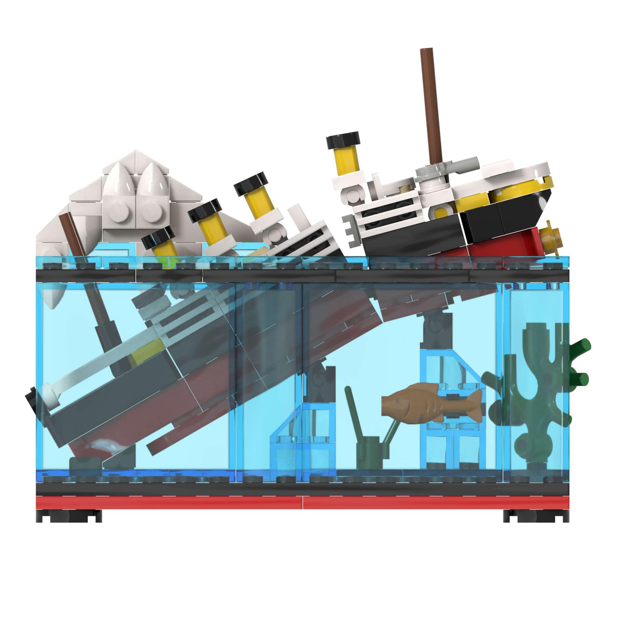 Pakmotii DIY boat blocks Titanic showing shipwreck theme for realism