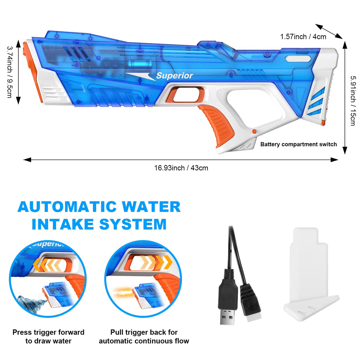 Pakoo LED-lit stream adds nighttime visibility for after-dark play.