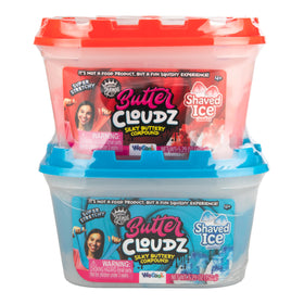 Paladone Butter Cloudz 2-pack red cherry tub, soft and stretchy for creative play.