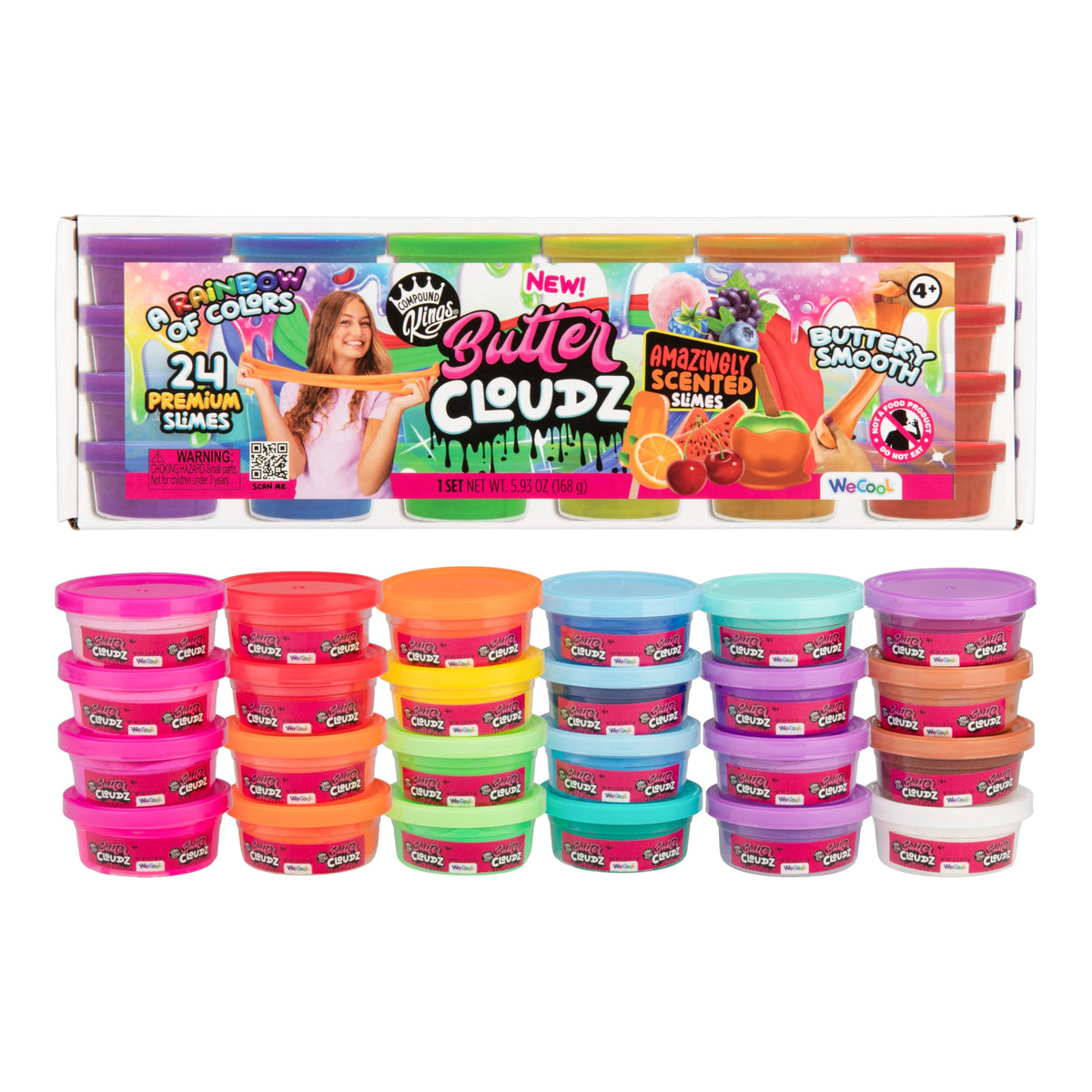 Paladone Butter Cloudz Slime 24-pack in rainbow colors for tactile play