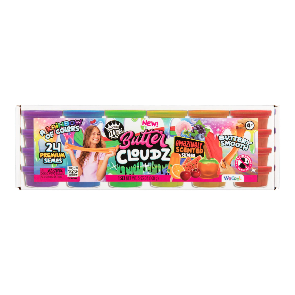 Butter Cloudz Slime displaying rainbow colors for sensory exploration