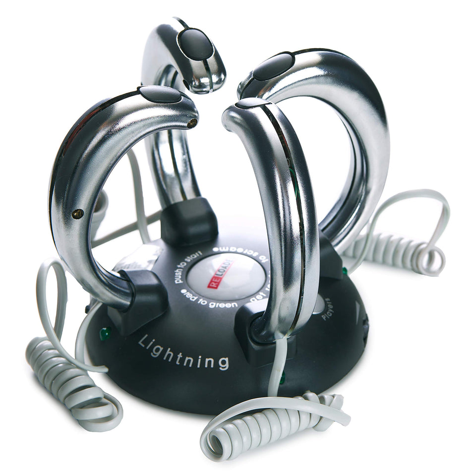 Paladone Lightning Reaction Reloaded base with twin handles ready for fast reactions at parties.