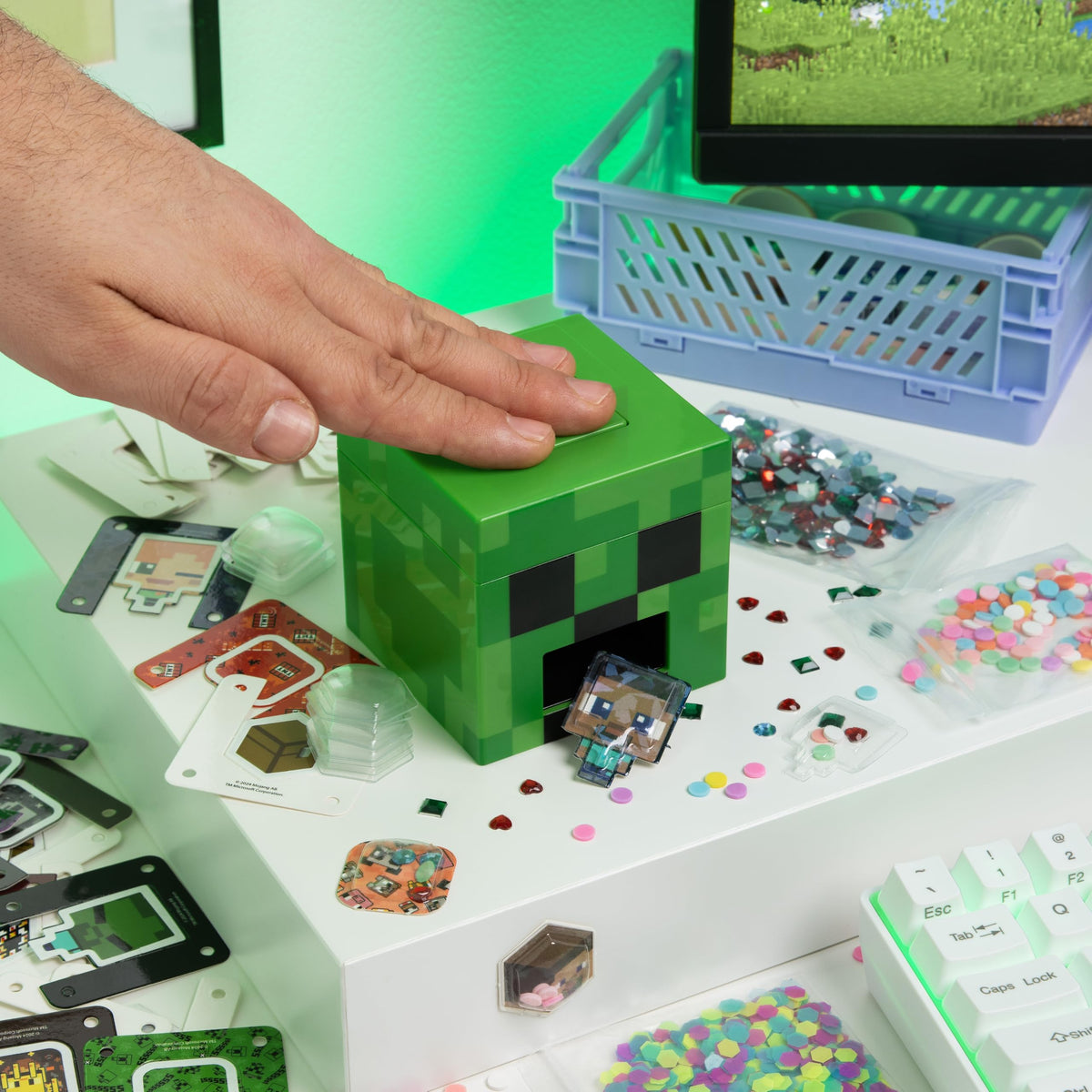 Paladone WeCool Creeper sticker kit box showing packaging and portability.