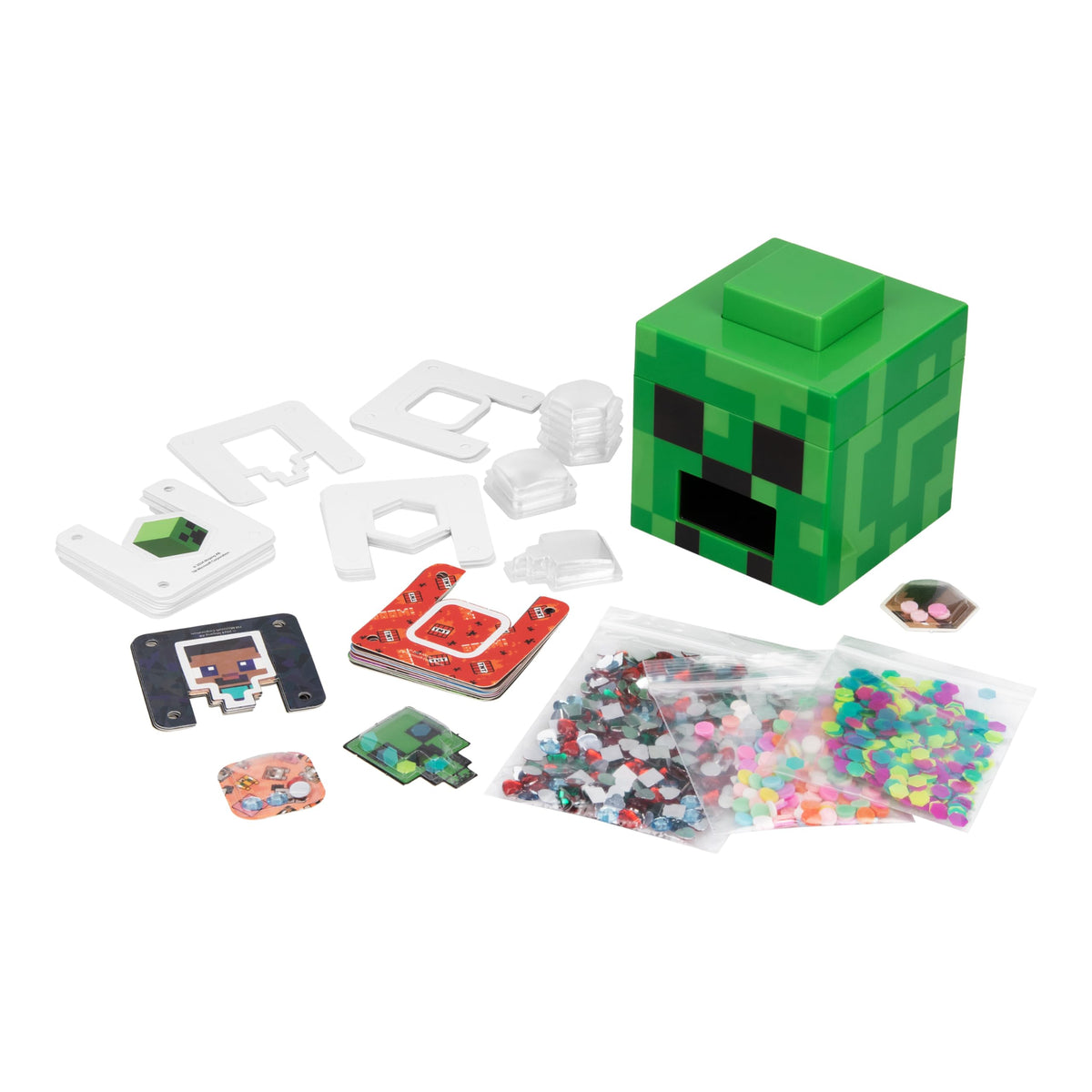 Paladone WeCool Minecraft Creeper sticker maker contents showcase the full kit.
