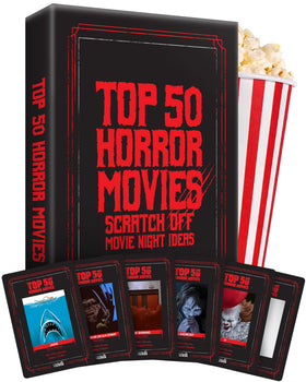 Palettes and Prints premium top 50 horror scratch-off card pack for thrilling movie nights.