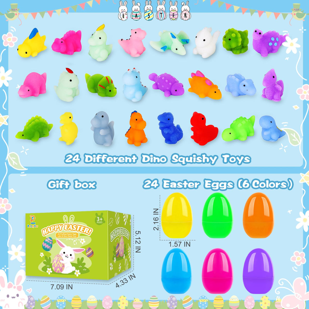 PaLeyFer dinosaur mochi toys inside eggs offering 12 styles