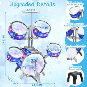 PaLeyFer toddler drum pedal bass adds realistic rhythm training