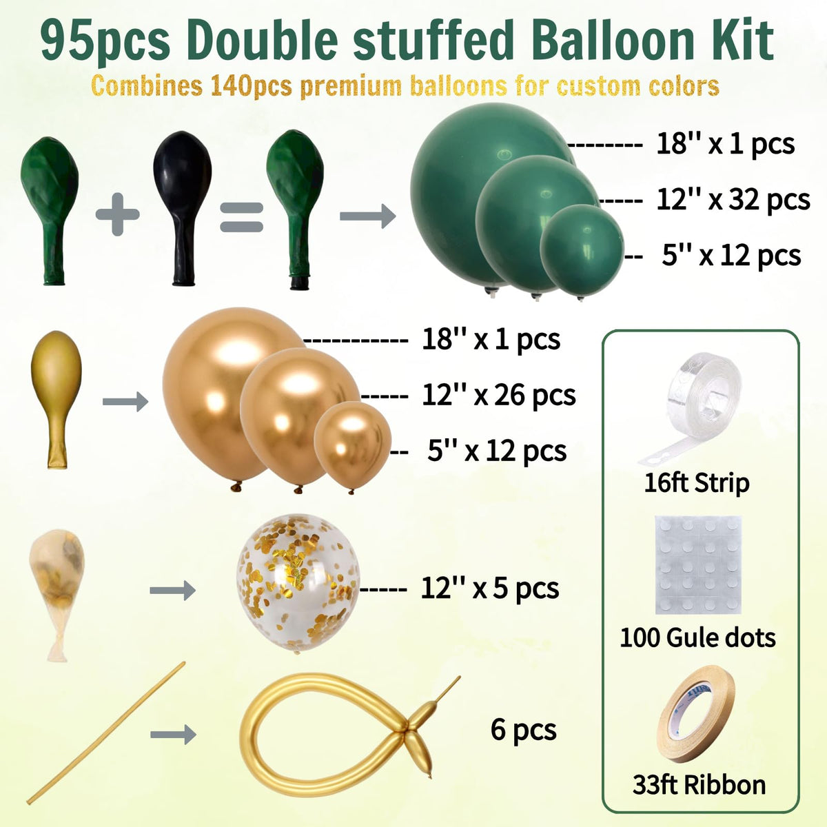 PALITIGO 12-inch gold confetti balloons add festive sparkle to setups.